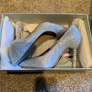 Elegant Glitter Blue Heels